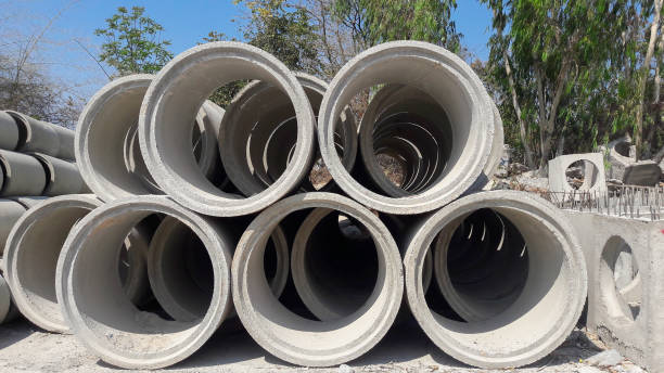 istock precast concrete water drainage pipe in big factory 687878508