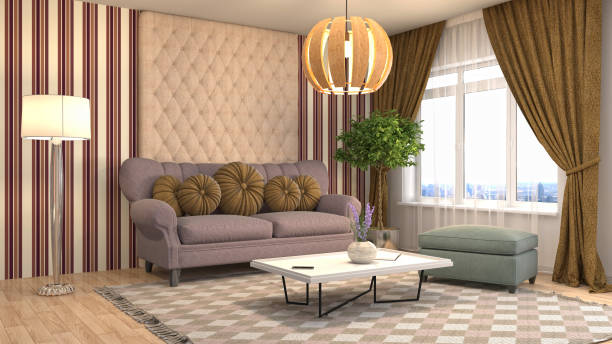 istock Interior living room. 3d illustration 687881404