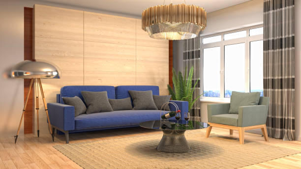 istock Interior living room. 3d illustration 687881408