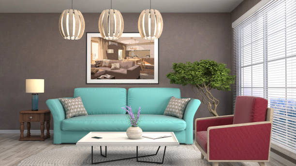 Interior living room. 3d illustration