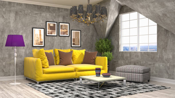istock Interior living room. 3d illustration 687881412