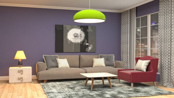 istock Interior living room. 3d illustration 687881414