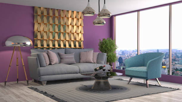 istock Interior living room. 3d illustration 687881438