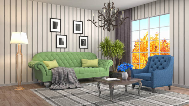 istock Interior living room. 3d illustration 687881472