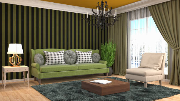 Interior living room. 3d illustration