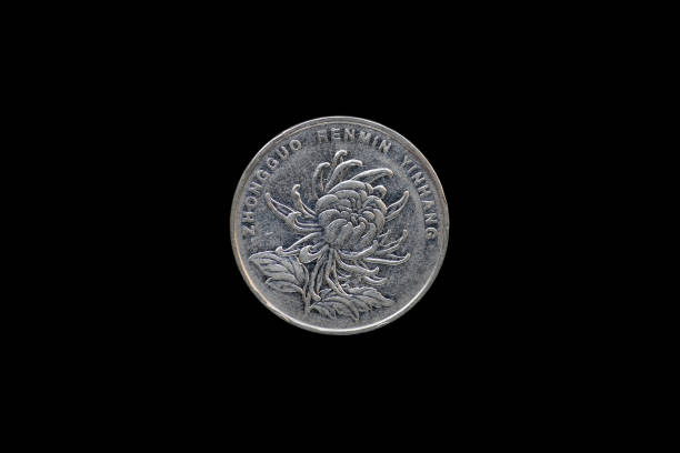 Three old Australian pennies, isolated on white background.