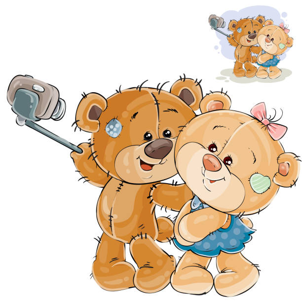 Ilustración de Ilustración Vectorial De Un Par De Osos De Peluche Marrón Enamorados Haciendo Que Sus Foto Selfie En Un Smartphone y más Vectores Libres de Derechos de Amistad - iStock Ilustración de Ilustración Vectorial De Un Par De Osos De Peluche Marrón Enamorados Haciendo Que Sus Foto Selfie En Un Smartphone y más Vectores Libres de Derechos de Amistad - iStock