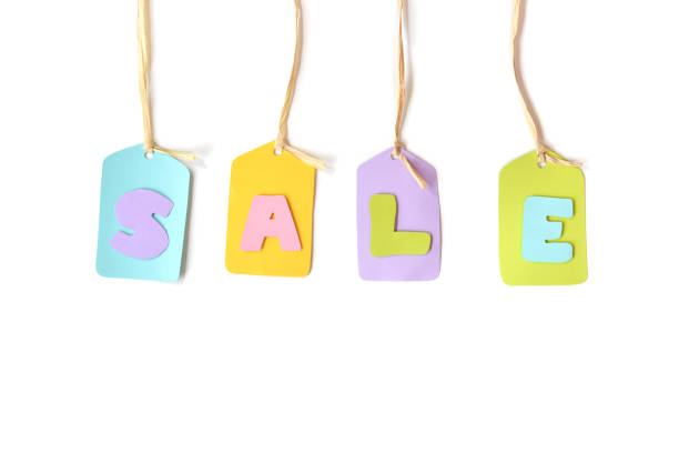 istock Sale bunting paper cut on white background 687894622