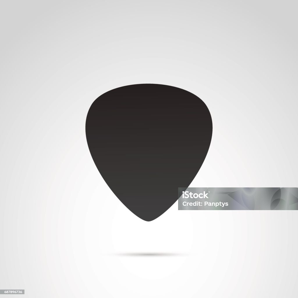 Selecciona el icono de la guitarra sobre fondo blanco. - arte vectorial de Púa de guitarra libre de derechos