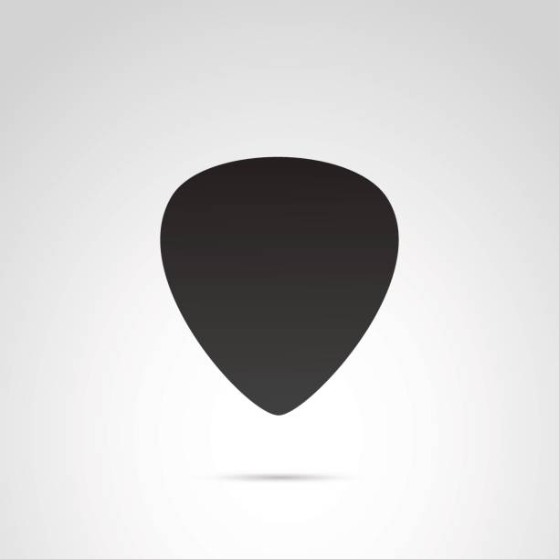 Pick guitar icon on white background. Vector art: guitar pick sign. plectrum stock illustrations