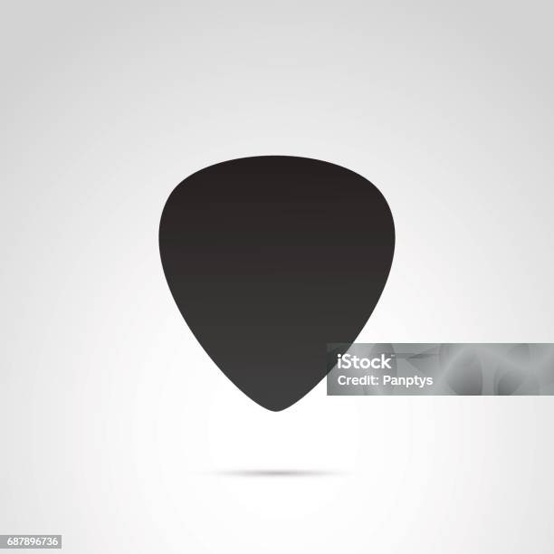 Pick Guitar Icon On White Background Stock Illustration - Download Image Now - Guitar Pick, Vector, Guitar