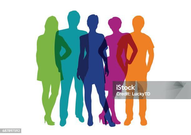 Vector People At The Work Teamwork And Collaboration Stock Illustration - Download Image Now
