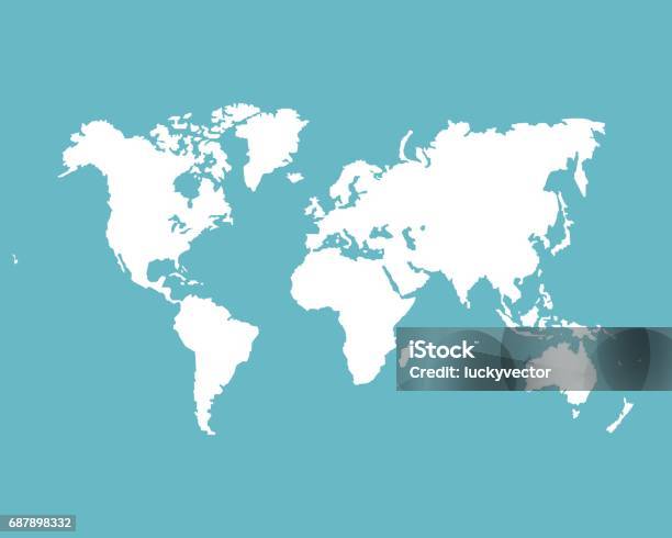 World Map For Infographic Silhouette World Map Stock Illustration - Download Image Now - World Map, Simplicity, Icon Symbol