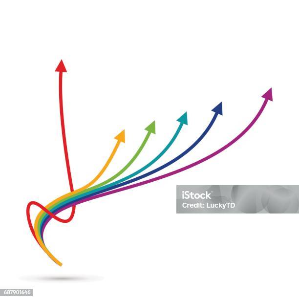 Color Arrowpath Vector Colored Arrows Background Stock Illustration - Download Image ...