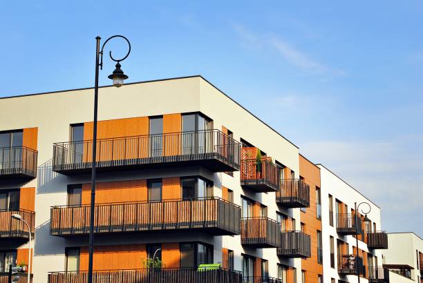 istock Modern apartment buildings exteriors 687904116