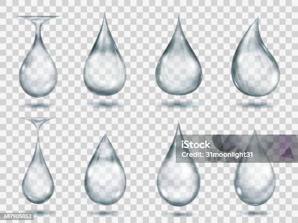 Gray Drop Vector Transparent Gray Drops Stock Illustration - Download Image Now - Beauty ...