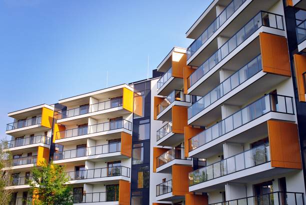 istock Modern apartment buildings exteriors 687908202