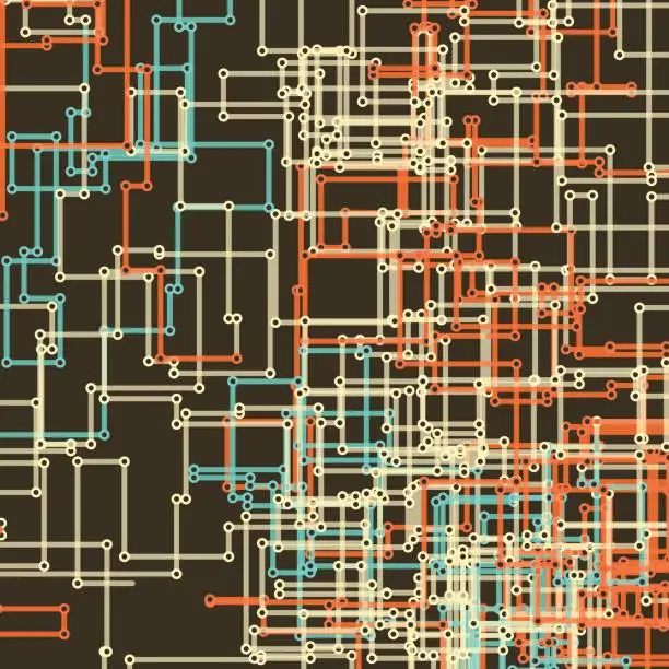 Vector illustration of LeMans Vector Rectangular Circuit Line Pattern