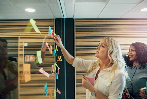 istock The office team brainstorming at the wall 687917024