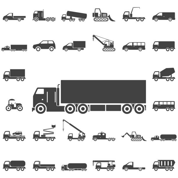 иконки грузовика - truck trucking car van stock illustrations