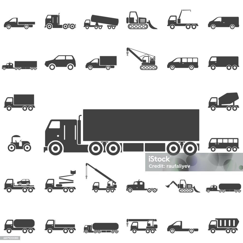 Truck Icons Truck Icons. Transport icons universal set for web and mobile Truck stock vector