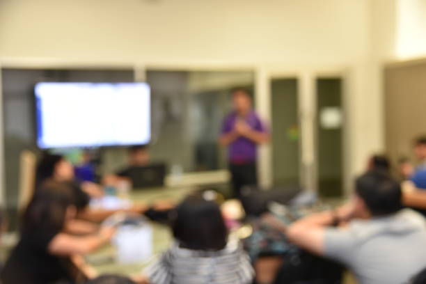 istock Abstract blur student and people meeting  in university. 687928170