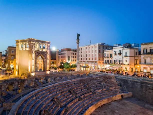 Historic city center of Lecce in Puglia, Italy