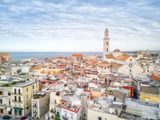 Panoramic view of old town in Bari, Puglia, Italy