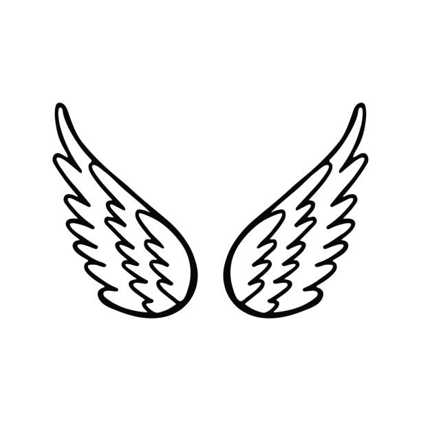 80+ Black And White Angel Tattoos Cartoon Stock Photos, Pictures ...