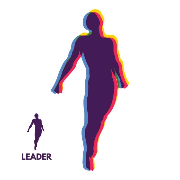 리더십 개념입니다. 개인 및 경력 성장입니다. 비즈니스 개념을 시작 합니다. 사업 아이디어의 시작. 남자의 실루엣 벡터입니다. - silhouette people dancing the human body stock illustrations