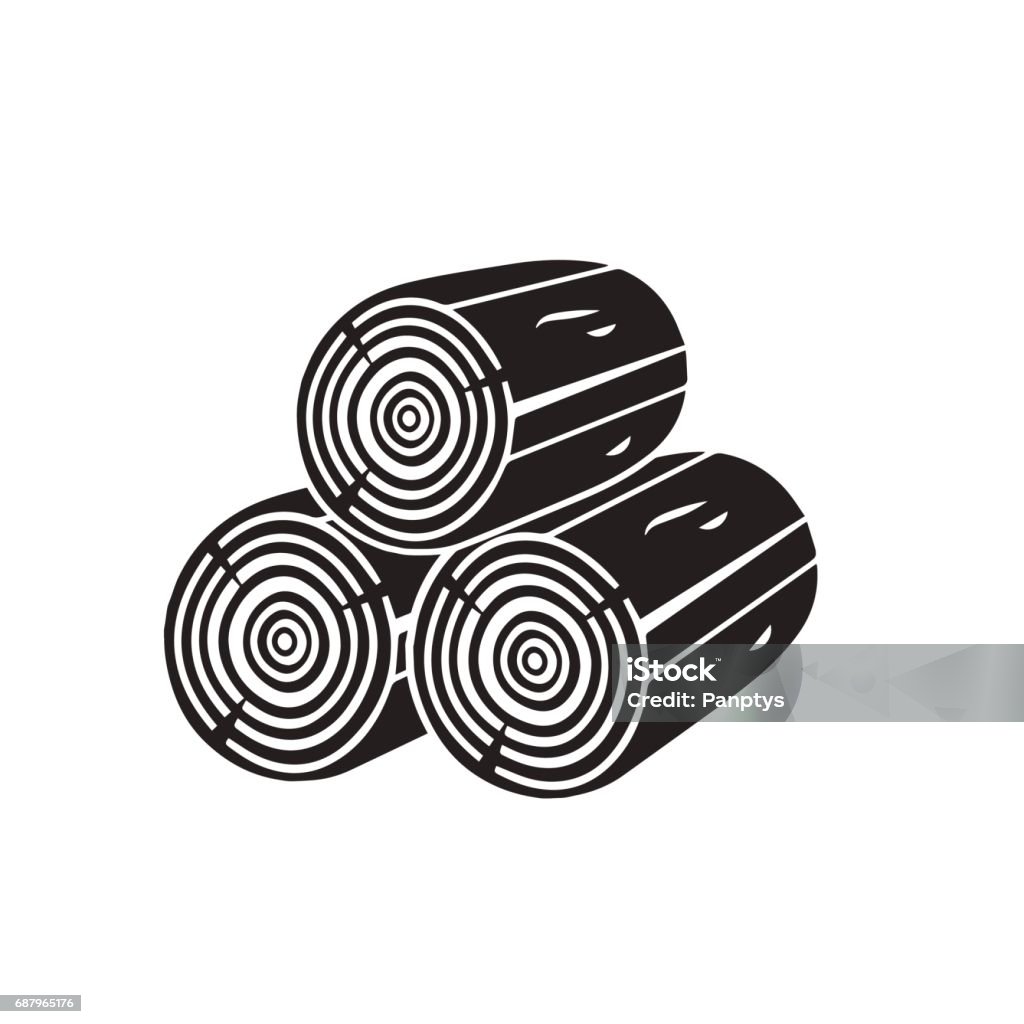 Wood icon isolated on white background. Vector art. Vector art: wood sign. Log stock vector