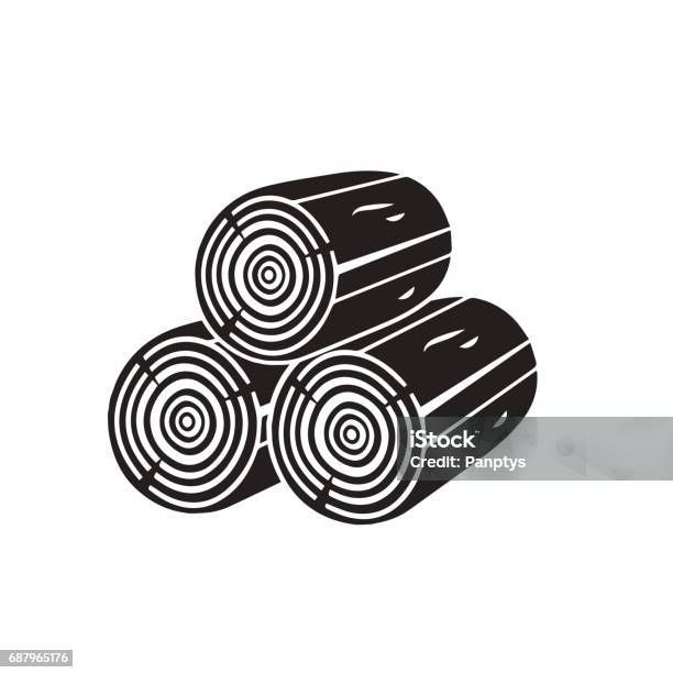 Wood Icon Isolated On White Background Vector Art Stock Illustration - Download Image Now