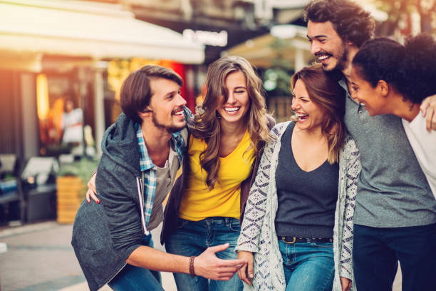 istock Friends having fun out in the city 687965496