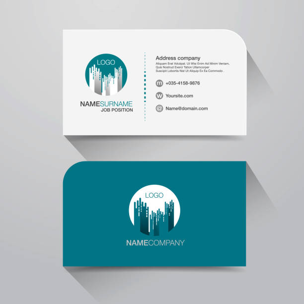 business name card 1 Business name card with Modern design background. Flat Design Vector Illustration. Stationery Design visit card stock illustrations