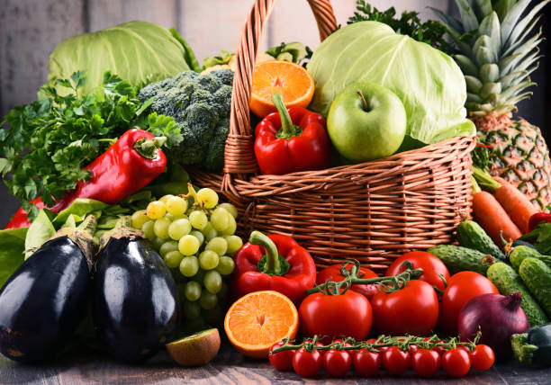 istock Assorted raw organic vegetables and fruits 687994040
