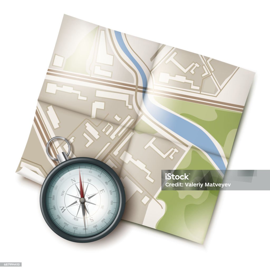 Map Compass Solid Compass And Map Clipart