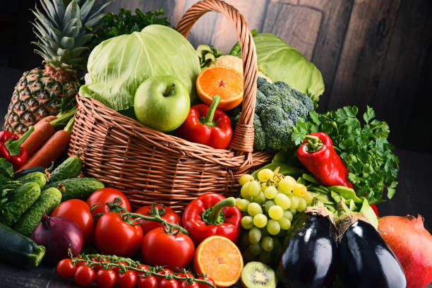 istock Assorted raw organic vegetables and fruits 687995166