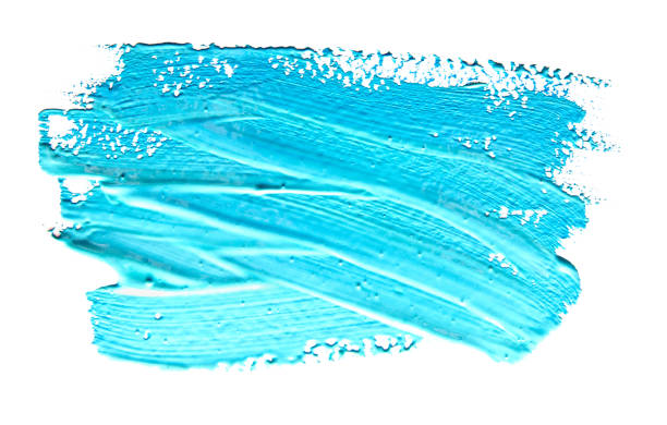 istock Turquoise  light blue  strokes of the paint brush isolated 688001446