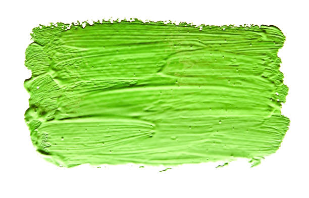 istock Green strokes of the paint brush isolated 688001464
