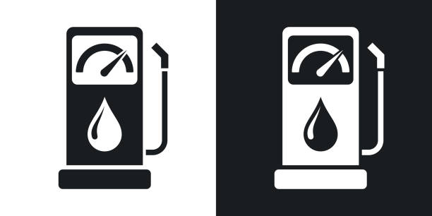 ikona stacji benzynowej wektor. wersja dwunowoniowa - fuel efficiency stock illustrations