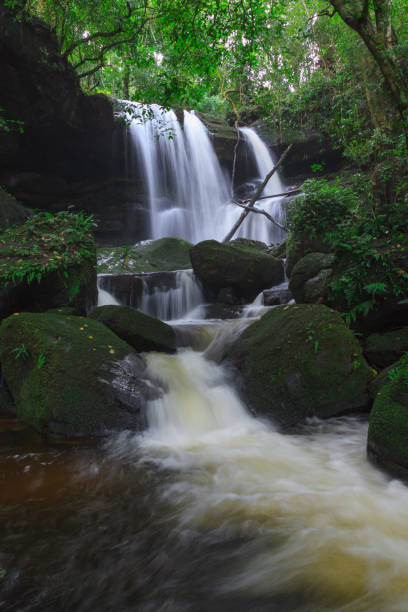 istock Deep forest waterfall at Phu Hin Rong Kla National Park in Thailand 688002668