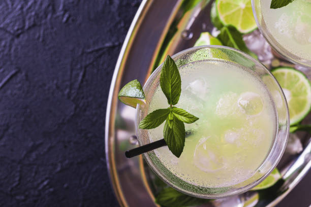 istock Classic daiquiri cocktail with lime, ice and mint 688002858