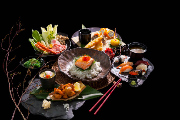 Japanese cuisine Japanese cuisine offers an abundance of gastronomical delights. japanese food stock pictures, royalty-free photos & images