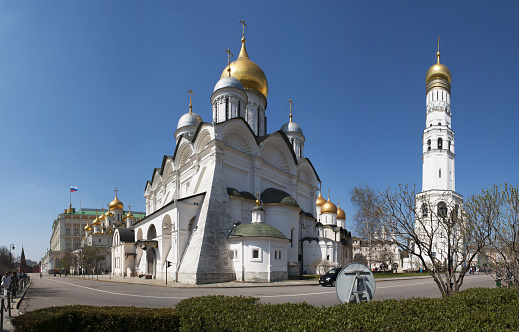 Assumption (Uspensky) Cathedral one of the most ancient church (1073-1078) in Kiev, Ukraine. UNESCO world heritage. Composite photo