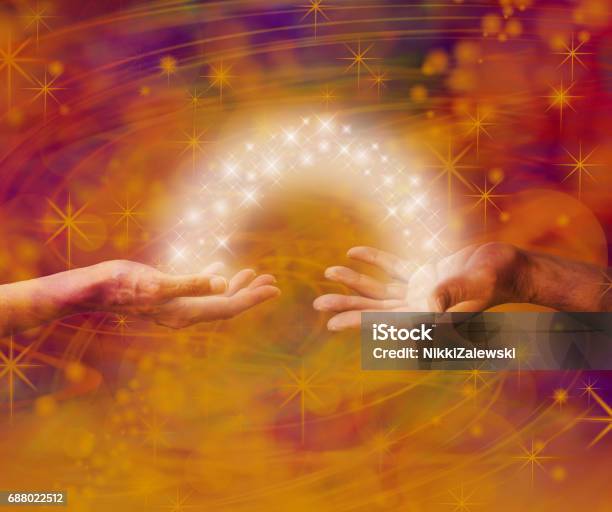 Soulmate Interaction Stock Photo - Download Image Now - Reiki, Giving, Light - Natural Phenomenon