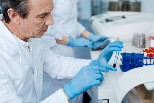 istock Tired researcher looking at his exemplar 688022516