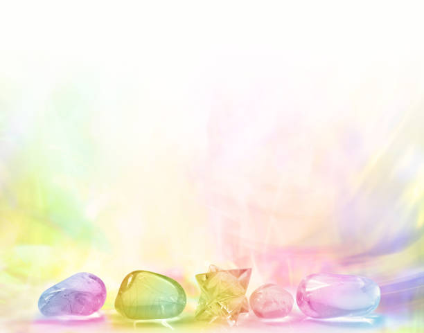 радуга кристалл footer фон - chakra crystal recovery spirituality стоковые фото и изображения