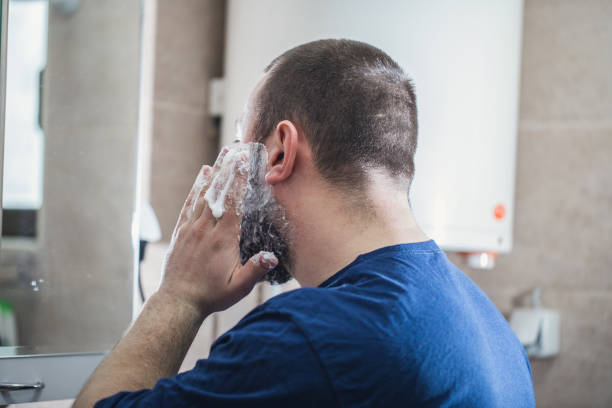 istock Putting the shaving cream on 688023254