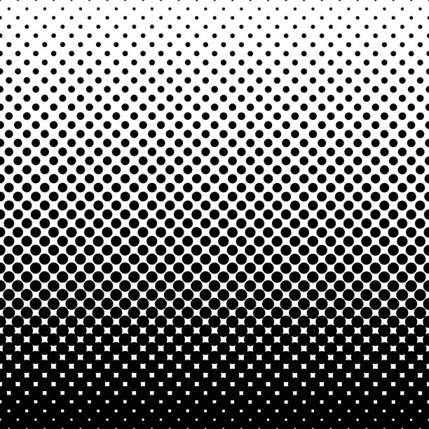 ilustrações de stock, clip art, desenhos animados e ícones de monochrome halftone abstract background - halftone pattern spotted toned image pattern
