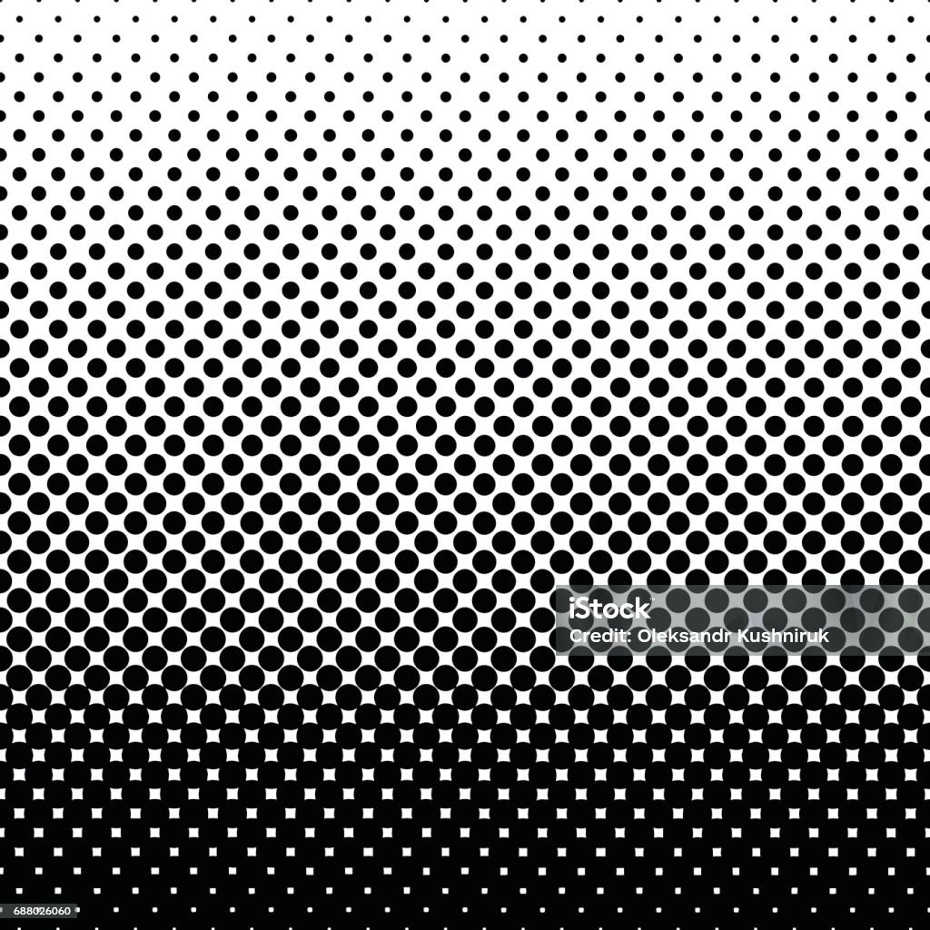 Monochrome halftone abstract background Monochrome halftone abstract background of circular elements and in the direction from bottom to top Polka Dot stock vector